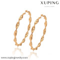 90436-Xuping Hot Sales 18 K Brincos de Argola De Ouro de Jóias de Bronze Com Alta Qualidade